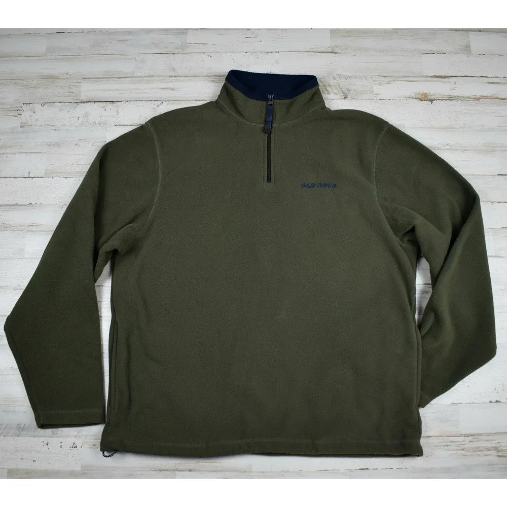 Old Navy Fleece Pullover Mens L Green Quarter Zip Jacket Vintage Style Gorpcore